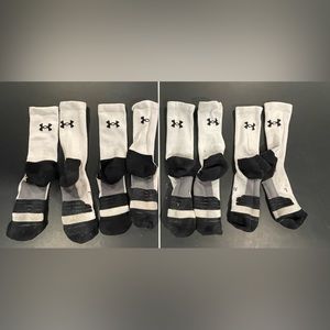4 pair of Under Armour UA Cushioned Crew Socks Mens Large